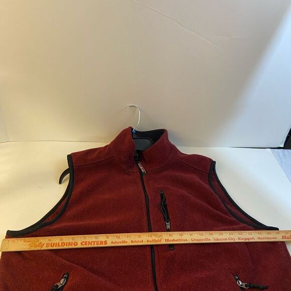 Llbean full zipper vest jacket burgundy mens Xl - Picture 3 of 5